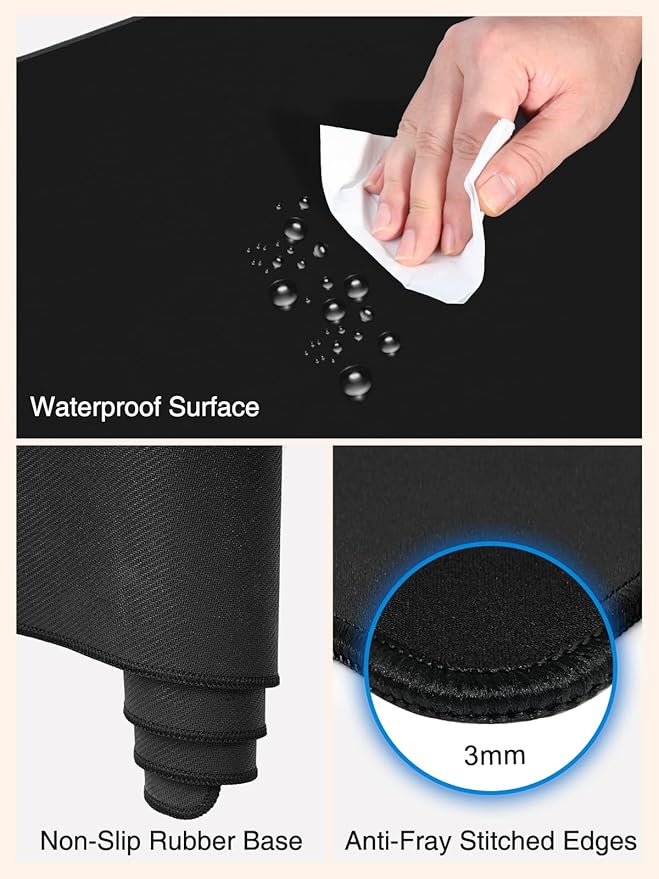 4-in-1 Mouse Pad with Magnetic Wireless Charging, 31.5"x15.8" Large Desk Mat for Laptop/Keyboard, Waterproof Smooth Surface, Non-Slip Base, with Adapter