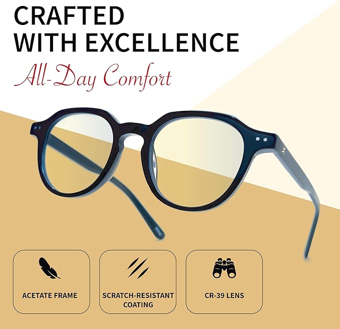 Xenvue Blue Light Blocking Glasses for Men – Premium + Stylish Computer and Screen Eyewear, Reduce Eye Strain