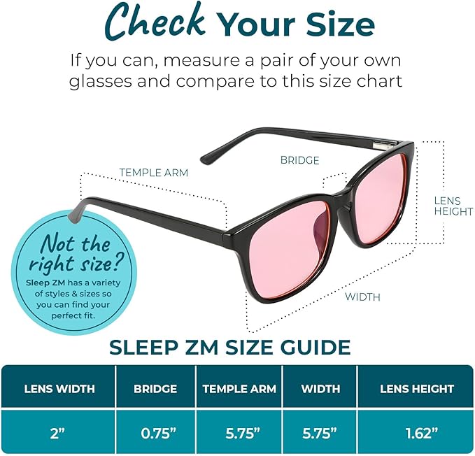 Sleep ZM Blue Light Blocking & Light Sensitivity Glasses - 8 Lens Types for Comfort, Relaxation, Sleep & Relief - 50+ Styles