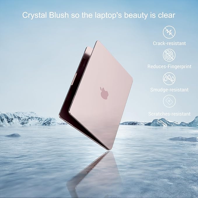 MOSISO Compatible with MacBook Neo Case 13 inch 2026 Release Model A3404 with A18 Pro Chip, Ultra-Thin Protective Crystal Hard Shell Case&Keyboard Cover&Screen Protector, Blush