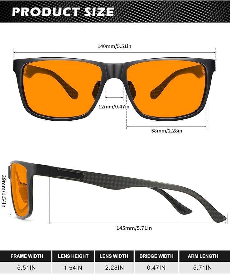 ANYLUV Carbon Fiber Reading Glasses for Men Women, Blue Light Blocking Computer Readers, Anti Glare Spring Hinge