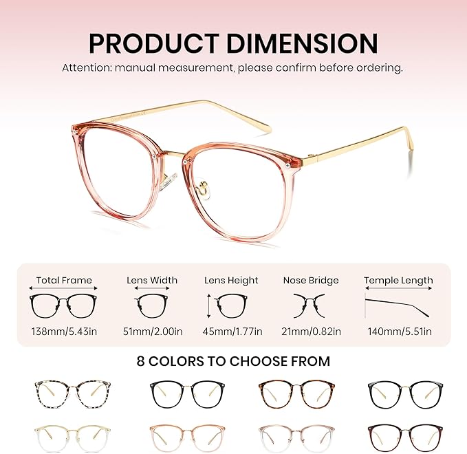 Cyxus Blue Light Glasses for Woman, Stylish Cat Eye Blue Light Blocking Computer Glasses for Working, Laptop and Screen Use