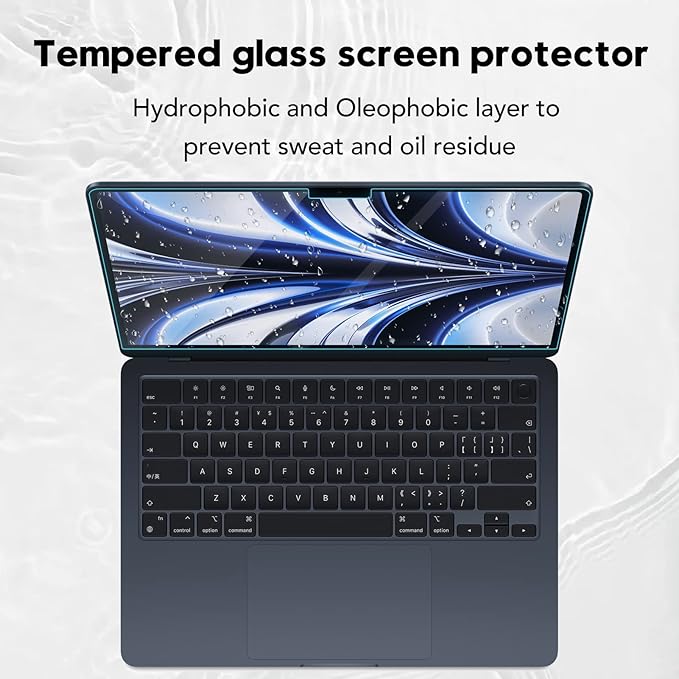 9H Hardness Tempered Glass 13" Screen Protector for 2026 MacBook Air 13.6 Inch (M5-M2 2026-2022), Bubble Free, Ultra Thin HD Transparency, Anti Scratch