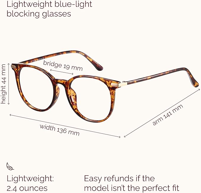 Gaoye 2 Pack Blue Light Blocking Glasses, Retro Round Eyewear Frame Anti Eyestrain Computer Glasses for Women Men - GY1688 (Tea Leopard+Transparent)