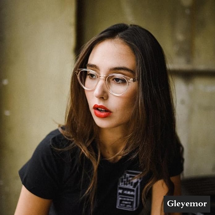 Gleyemor Blue Light Glasses for Men Women, Vintage Round Frame Computer Eyeglasses