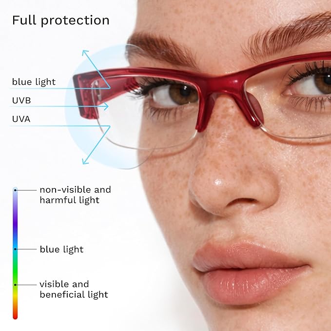livho Retro Chic Blue Light Glasses for Woman - Early 2000s Narrow Rectangular Frame, Blue Light Blocking with Soft Case