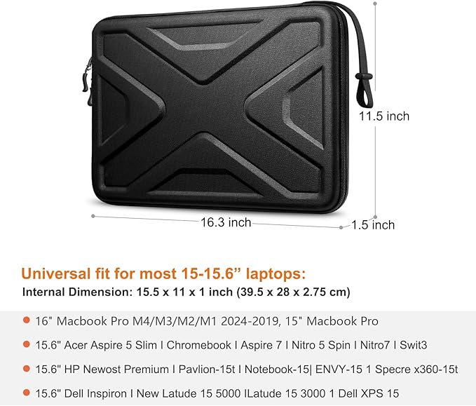 SITHON Hard Shell Laptop Sleeve Case for 15.6 Inch Acer Aspire 1/3/5/7, 15.6" ASUS VivoBook/Lenovo IdeaPad L3 and Other 15.6 inch HP Dell Samsung Laptop Chromebook, Shock Absorption Computer Bag