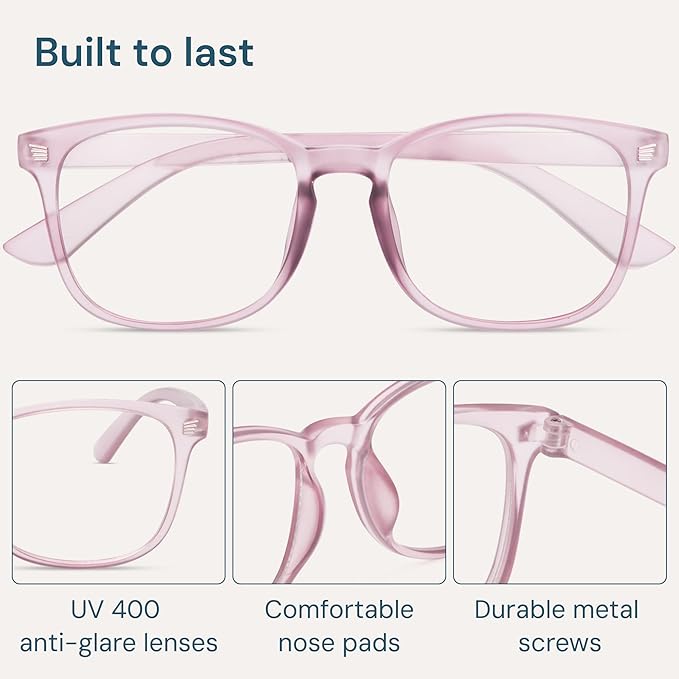 Gaoye Transparent Brown Blue Light Glasses for Computer & Gaming - Anti UV Ray Lenses, Scratch-Resistant & Comfort Fit
