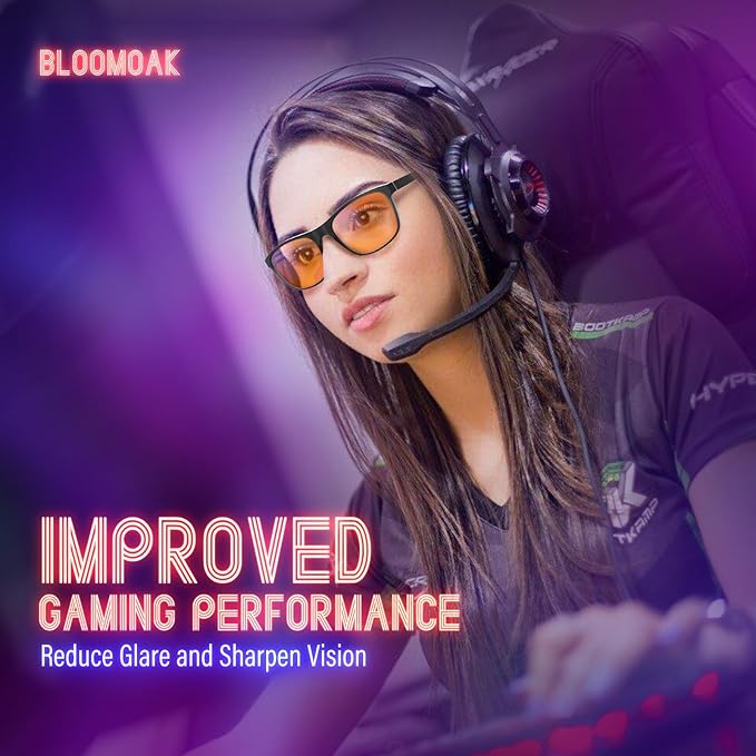 Bloomoak 100% Red Lens Blue Green Light Blocking Glasses- Dual AR Coatings Sleep Glasses Before Bed - Anti Glare, Fatigue