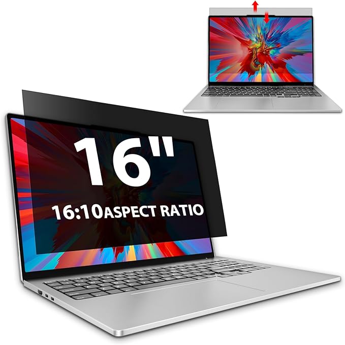 Laptop Privacy Screen 16 Inch, Laptop Screen Privacy Shield 16:10 Aspect Ratio Anti-Glare Blue Light Computer Monitor Protector,