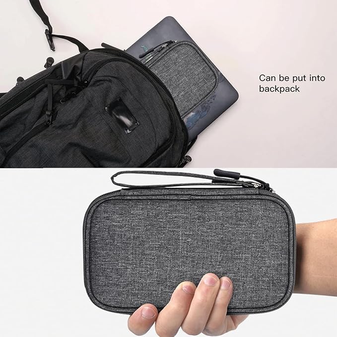 Electronic Organizer Travel USB Cable Accessories Case Bag, Waterproof Electronics Accessories Bag Organizer Case for USB, Cable, Cord, Charger, Phone, Power Bank, Earphone (Dark Gray)