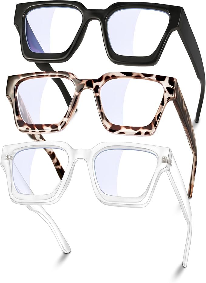 YDAOWKN Oversized Blue Light Blocking Glasses for Woman Rectangle Frame Fashion Chic Preppy Anti Eyestrain