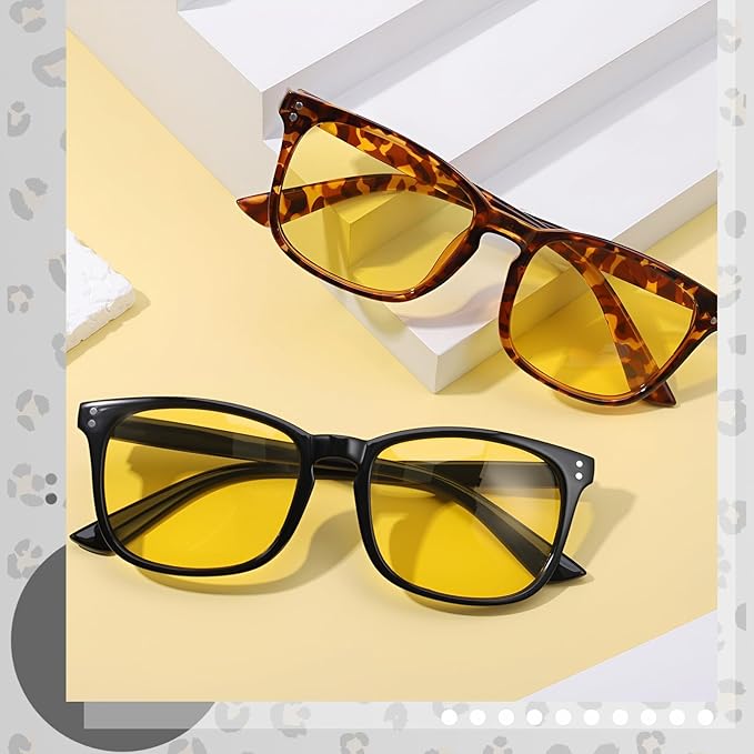 Polarized Sunglasses for Women Men, Night Driving Glasses Anti Glare Yellow Lens UV 400 for Day Night Use