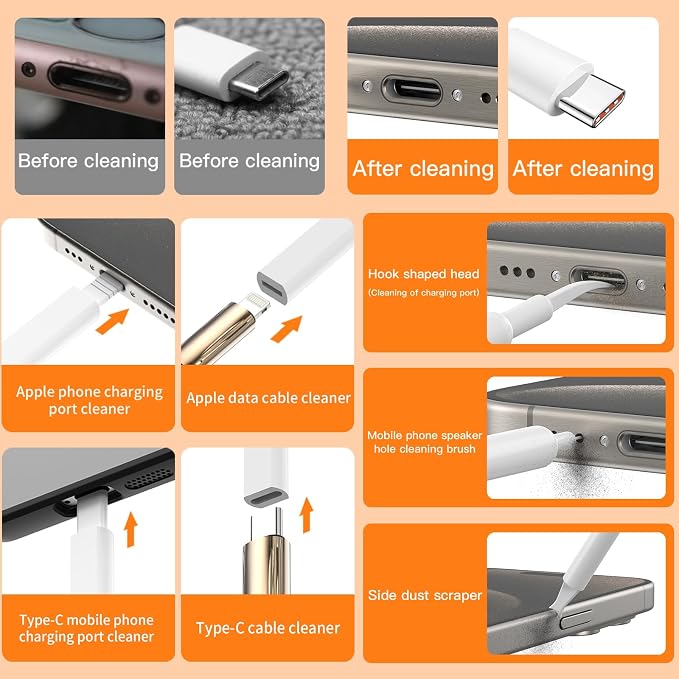 Phone Cleaning Kit Laptop Cleaner,Keyboard Cleaning Kit for Computer PC MacBook,32-in-1 Multi-Functional Electronics Cleaning Brush Tool for AirPod iPad iPhone Pro TV Screen Earbuds Camera Monitor - Image 2