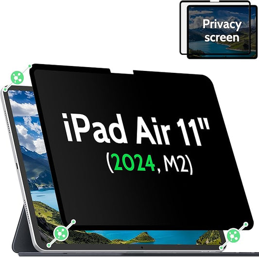 Privacy Screen Protector Compatible with iPad Air 11 M2/M3 (6/7th Generation,2024/2025), Anti-Glare Blue Light Film Anti-Spy Filter, Bubble-Free Shield Easy Install Guard Removable Cover