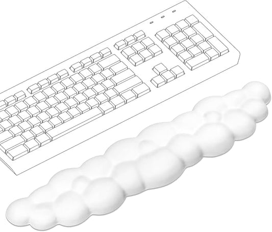 Cloud Wrist Rest Keyboard – Memory Foam with PU Leather Wrist Support for Computer Keyboards, Ergonomically Designed for Typing Comfort and Pain Relief