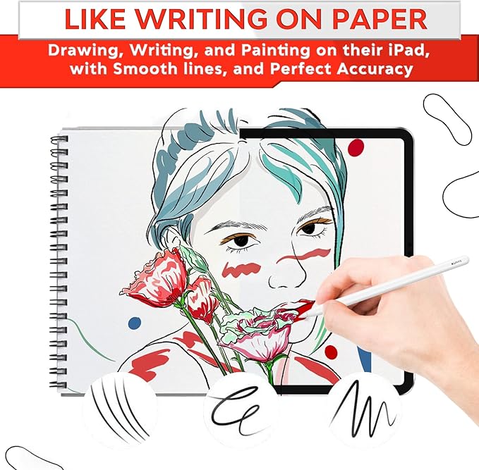 ZOEGAA (2 Pack Paper Screen Protector for iPad 9th 8th 7th Generation 10.2 inch 2021/2020/2019 Release,Screen Protector iPad 9th 8th Compatible with Apple Pencil Write, Draw and Sketch Like on Paper