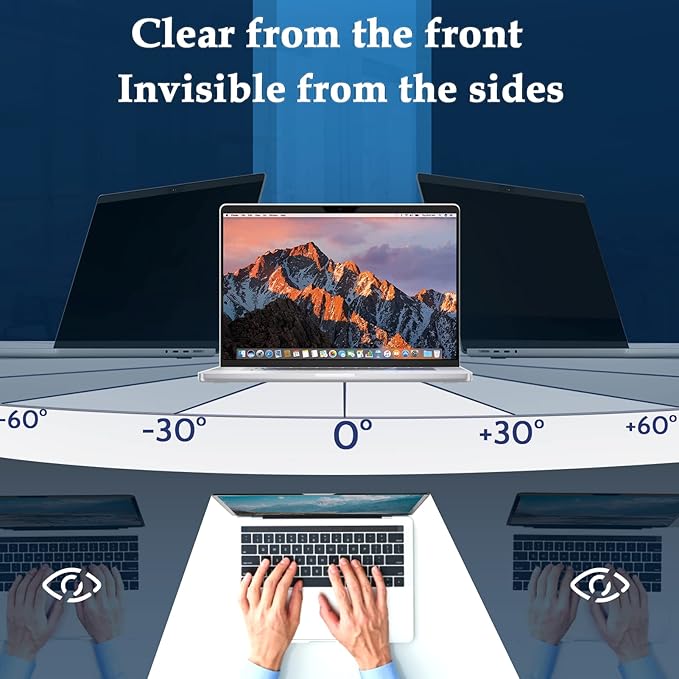 Magnetic Privacy Screen Designed for MacBook Pro 13 Inch (2016-2022, M1,M2) & MacBook Air 13In (2018-2021, M1), Removable Matte Anti Glare Blue Light Filter HD Clarity 13.3" Mac Laptop Private Shield