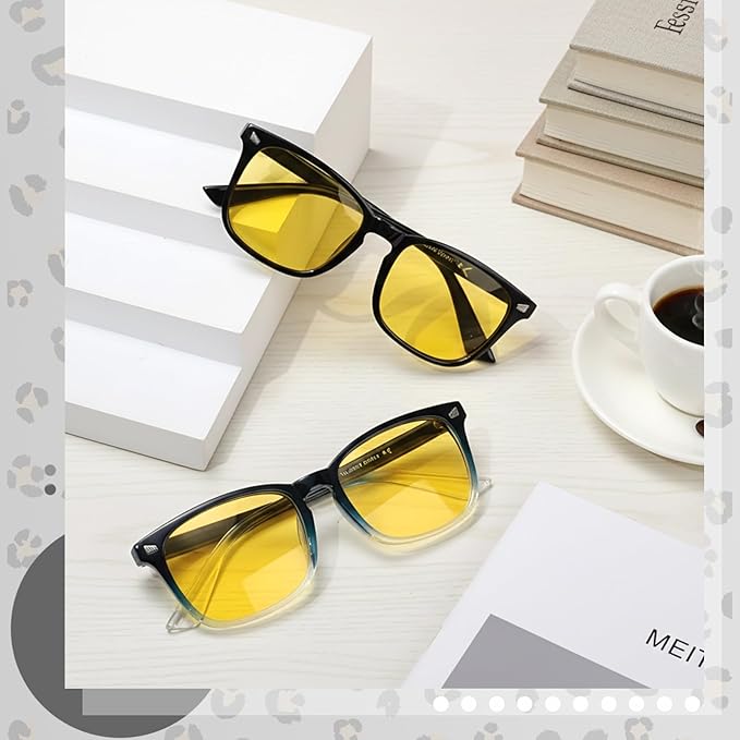 Polarized Sunglasses for Women Men, Night Driving Glasses Anti Glare Yellow Lens UV 400 for Day Night Use