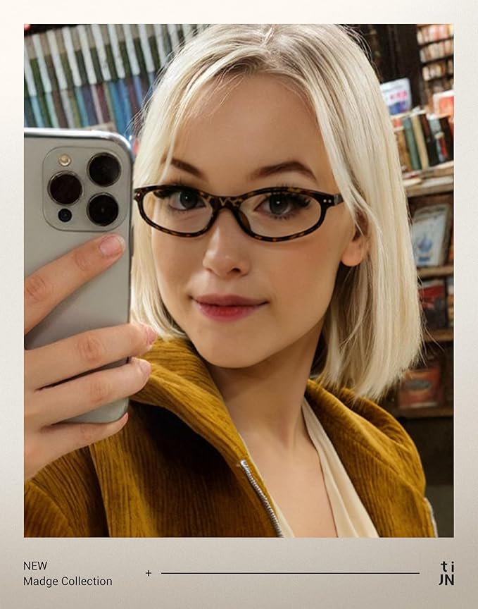 TIJN Blue Light Blocking Glasses Women Men Retro Cat Eye Square Oval Anti Glare Screen Computer Gaming Daily Eyeglasses TR90