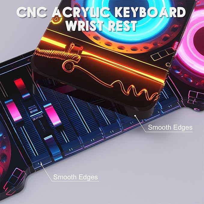 SELORSS Punk Acrylic Keyboard Wrist Rest - Compact 60% Keyboard- Mechanical Keyboards Ergonomic Palm Rest for Computer Keyboard,Anti-Slip Base,Wrist Pad for Laptop,Office & Home-Easy Typing
