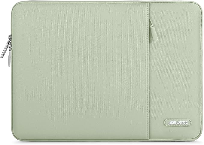 MOSISO Laptop Case 16 inch, 15-15.6 inch Laptop Sleeve Compatible with MacBook Pro 16 M5 M4 M3 M2 M1, HP Acer Dell Lenovo ASUS, Polyester Vertical Computer Sleeve Bag with Pocket, Sage Green