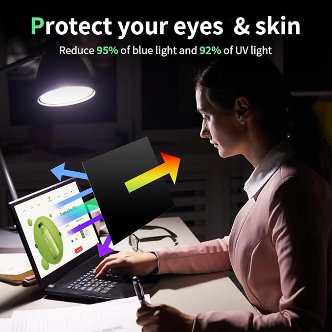 Laptop Privacy Screen 15.6 Inc for 16:9 Aspect Ratio Screen Protector, Anti-Glare Blue Light Laptop Screen Privacy Shield Removable 15.6in Filter for Lenovo HP Dell Acer Asus Thinkpad Envy Xps