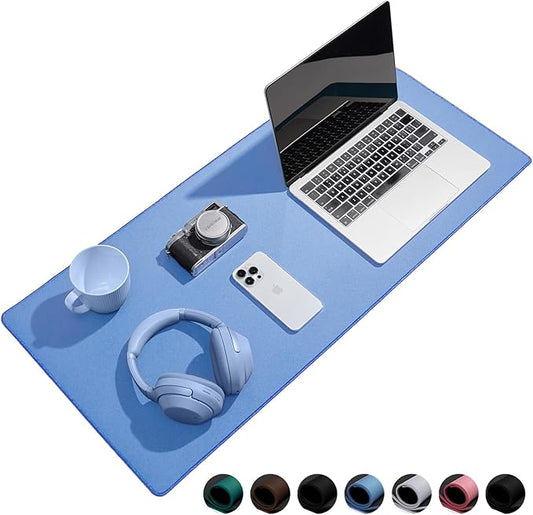 Waterproof Large Gaming Mouse Pad with Durable Stitched Edges, Non-Slip Rubber Base, Grainy Jacquard Mouse Mat Desk Pad for Home Office Gaming, 27.6"x11.8"x0.12", Matte Blue