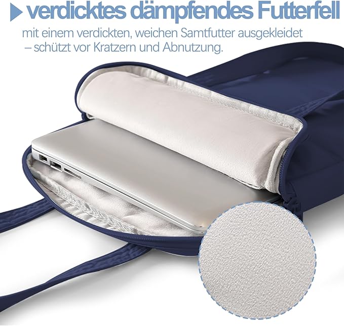 Puffy Laptop Sleeve 13-14 inch, Ultra Lightweight Laptop Case Compatible with MacBook Air/Pro 13/Pro 14 M5 M4 M3 M2 M1, iPad, HP Dell ASUS Lenovo, Vertical Laptop Bag with Handles, Navy Blue | 14.37"x10.24"x1.38"
