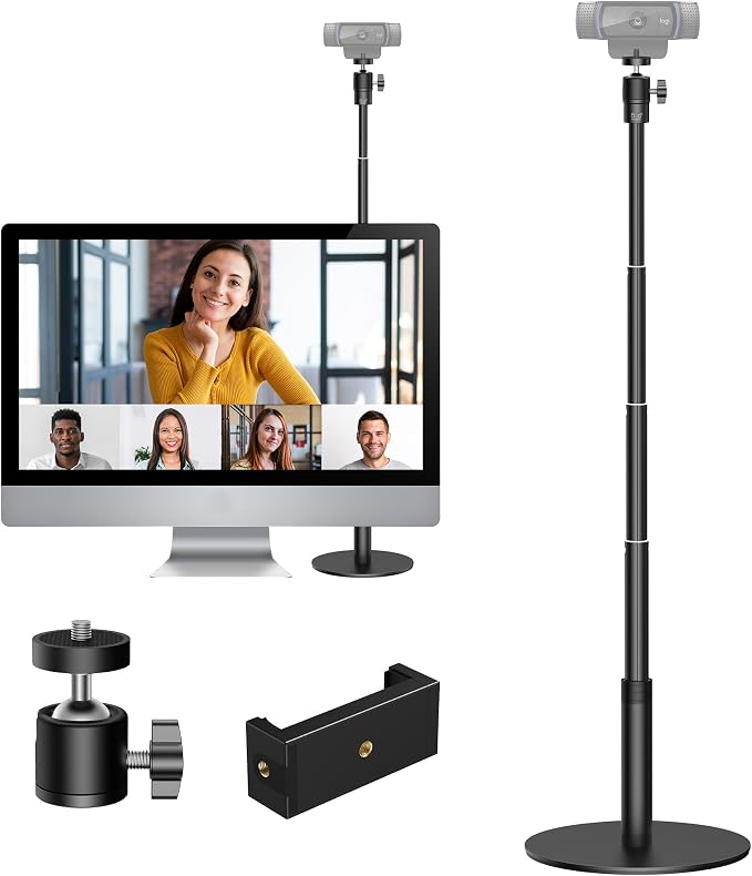 InnoGear Webcam Stand, 31" Telescopic Webcam Mount Vlogging Stick with Phone Holder Web Cam Stand for Logitech Webcam C922 C930e C920S C920 C615 C960 C920x BRIO 4K NexiGo N60, Phones, Cameras by InnoGear