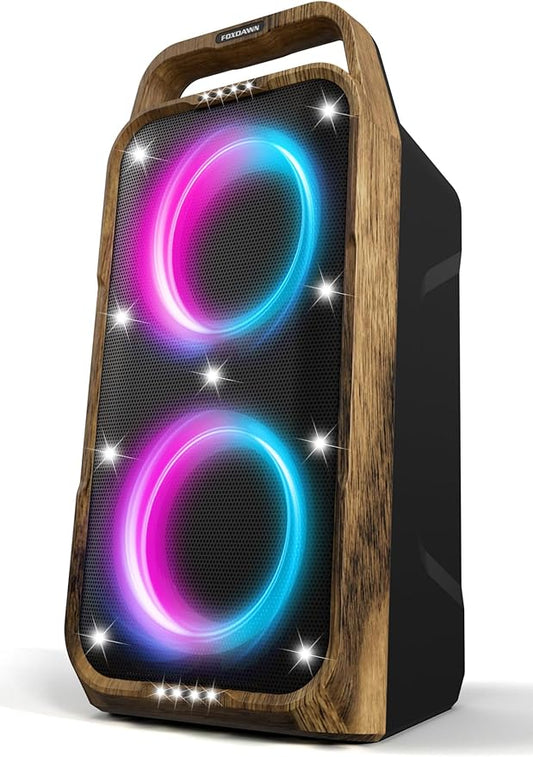 Portable Bluetooth Speaker: 240W Peak Powerful Loud Sound Deep Bass Wireless Boombox Large Subwoofer 15 Hours Battery Life Fast Charging with Led Light Show for Party Outdoor Camping Backyard