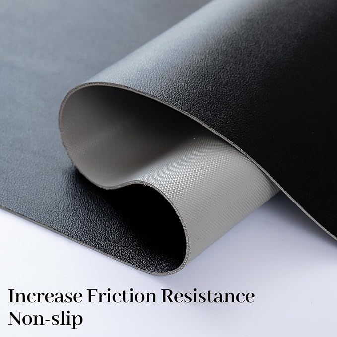 Leather Desk Pad Mat, Non-Slip Black Desk Mat, Large Mouse Pad for Desk, Waterproof Desk Computer Mat Desktop Protector for Office/Home, 23.6" x 13.7"