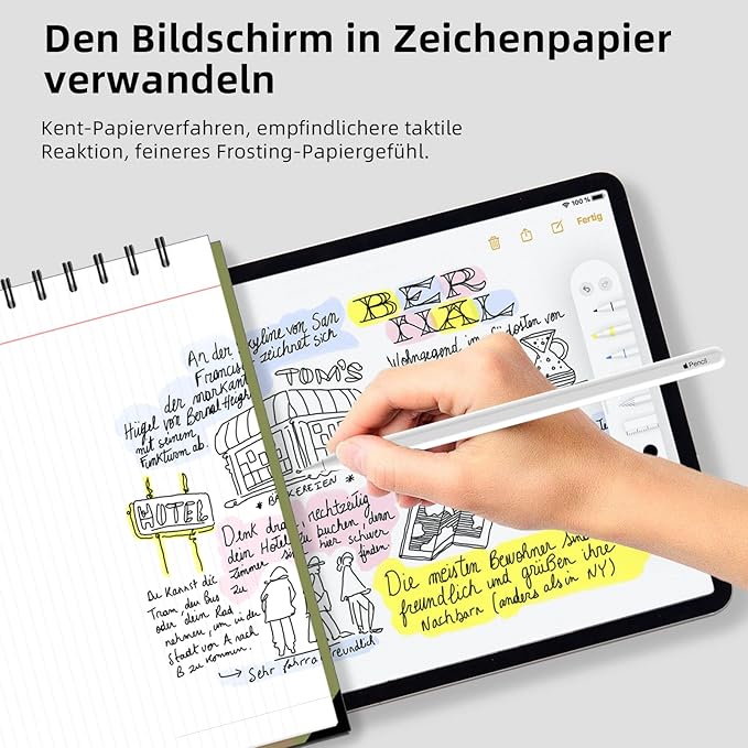 [Pack of 3] Paper Film for iPad 7th/8th/9th Generation (10.2 Inch, 2019/2020/2021), Matte Paper Film, Screen Protector for Writing Drawing