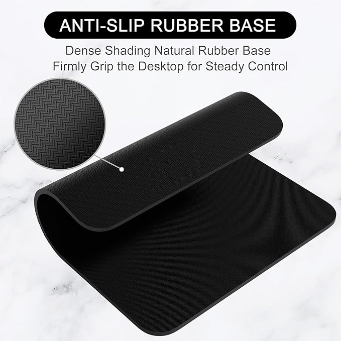 Hsurbtra Mouse Pad, Premium-Textured Square Mousepad 7 x 9 Inch, Thick 3 mm Anti-Slip Waterproof Rubber Pretty Cute Computer Mat for Office Gaming Laptop Women Kids Jet Black