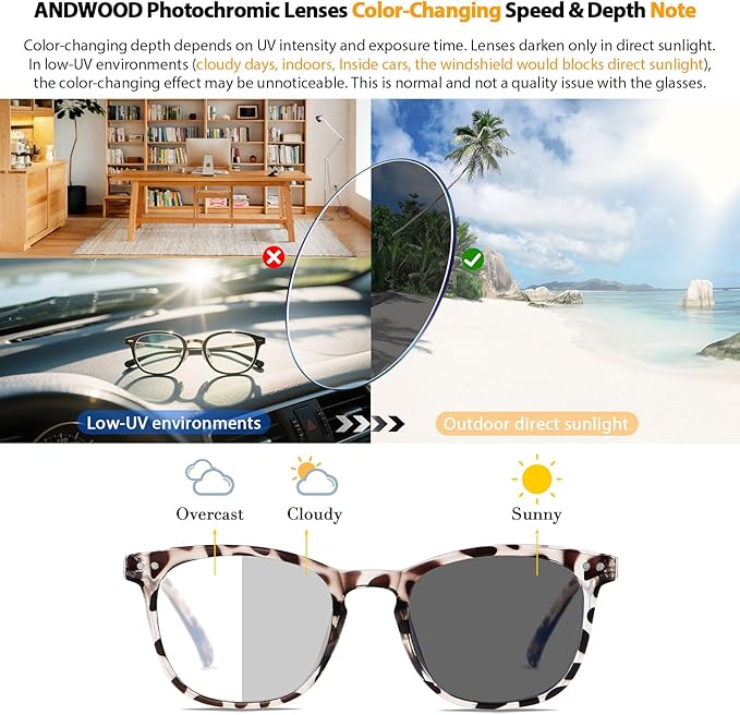 ANDWOOD Blue Light Blocking Glasses Women Men Computer Small Face Clear Bluelight Blocker Eyeglasses Frame