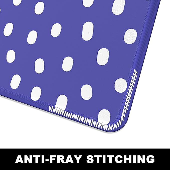 BOSOBO Large Desk Mat, XXL Extended Gaming Mat, Office & Home, Long Keyboard Mat, Huge Desktop Full Cover 31.5 x 11.8 Inches, Minimalist Purple Polka Dots