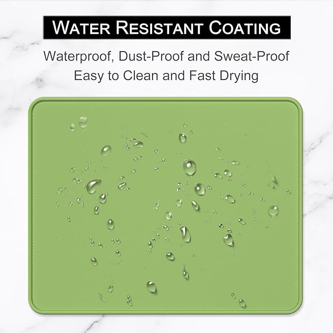 Hsurbtra Mouse Pad, Premium-Textured Square Mousepad 10.2 x 8.3 Inch, Stitched Edge Anti-Slip Waterproof Rubber Pretty Cute Computer Mat for Office Gaming Laptop Women Kids Grass Green