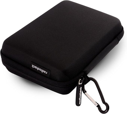 RadioShack Small Cable Organizer Travel Case, Bag Organizer for Phone Charging Cords, HDMI Cables, and More, Black