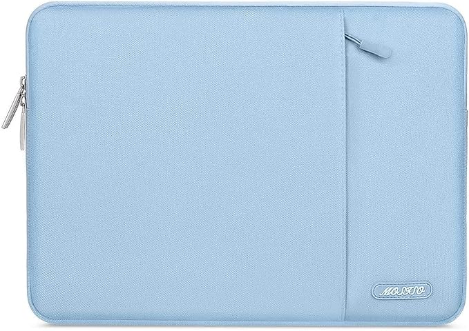 MOSISO Laptop Case 13.3 inch, 13-13.3 inch Laptop Sleeve Compatible with MacBook Air/Pro 13/Pro 14 M5 M4 M3 M2 M1, HP Dell ASUS Lenovo,Polyester Vertical Computer Sleeve Bag with Pocket, Air Blue