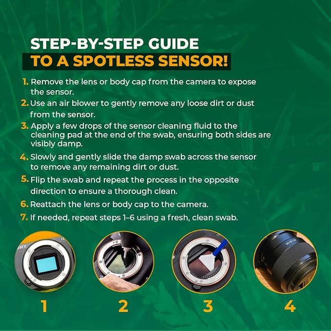 REFLEX CAMERA Professional Sensor Cleaning Kit, Alcohol-Free Solution ?€? Safe, Residue-Free for Sony, Canon, Nikon DSLR and Mirrorless Cameras (APS-C 6Pk) - Image 4