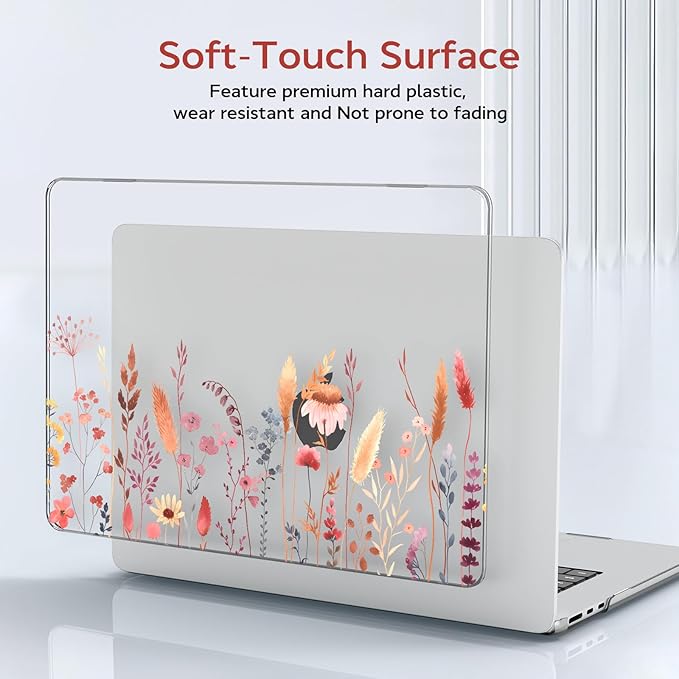B BELK Compatible with MacBook Air 13 inch Case M5 2026 2025 2024-2022 M4 M3 M2 A3449 A3240 A3113 A2681, Plastic Hard Shell+Keyboard Cover+Screen Protector for MacBook Air 13.6 inch Case,Golden Garden