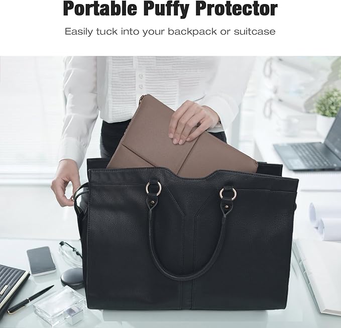 MoKo 13.3-14 Inch PU Leather Laptop Sleeve Fit with New Mac Neo 13", Mac Air 13'' M5 2026, Mac Pro 14'' M5, Mac Pro 13" M2/M1, Built-in Elastic Band, Laptop Carrying Case, Coffee