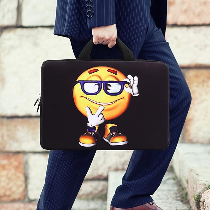 iColor 14 15 15.4 15.6 inch Laptop Handle Bag Case Pouch Holder Notebook Sleeve Neoprene Cover Soft Carring Travel Case for Chromebook 14 15 MacBook Cute Boy ICB-06