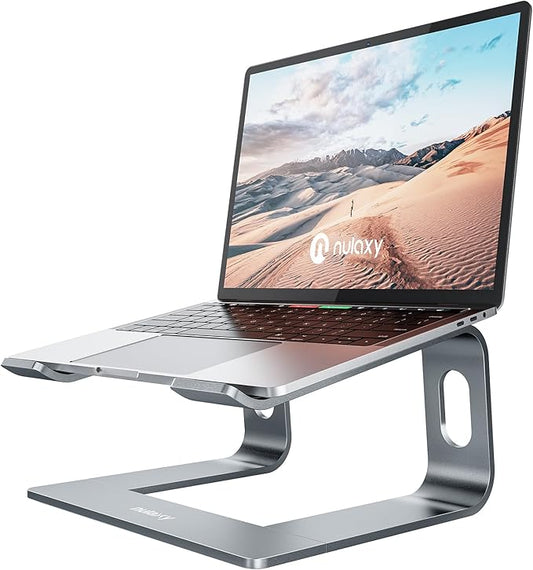 Nulaxy Fully Aluminum Detachable Laptop Stand, Ergonomic Ventilated Cooling Laptop Holder Computer Riser for Desk, Anti-Slip Design Notebook Stand Compatible with All 10-16" MacBook/Dell XPS/HP/Lenovo