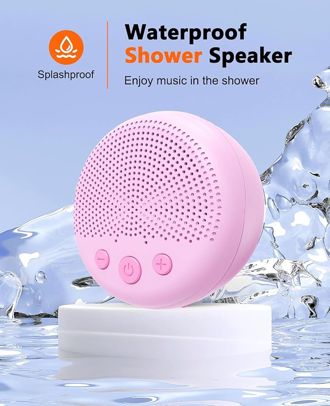 LENRUE Shower Speaker, Bluetooth Waterproof Speaker Wireless, Portable Speakers with Clear Loud Sound, Suction Cup, Lanyard, Ideas Gifts