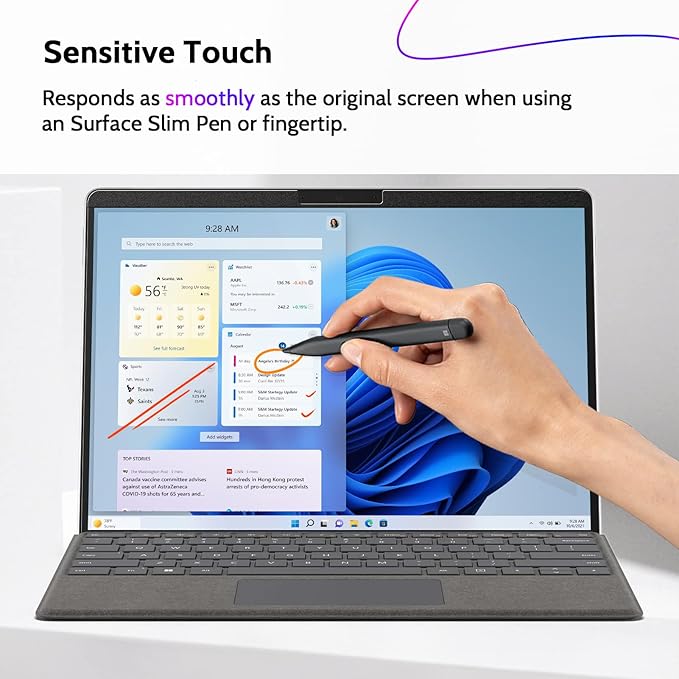 Peslv Magnetic Privacy Screen for Surface Pro 7+/7/6/5/4/3 12.3 Inch, Removable Anti Blue Light Glare Filter, Black Security Private Apy Block Protector