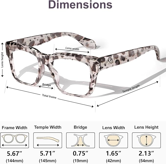 VISOONE TR90 Square Blue Light Blocking Glasses Fashion Computer Eyewear for Women and Men RANDI