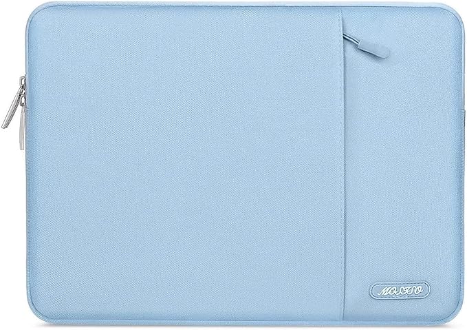 MOSISO Laptop Case 15 inch, 15 inch Laptop Sleeve Compatible with MacBook Air M5 A3448 M4 A3241 M3 A3114 M2 A2941 2026-2023, Dell XPS, Polyester Vertical Computer Sleeve Bag with Pocket, Air Blue