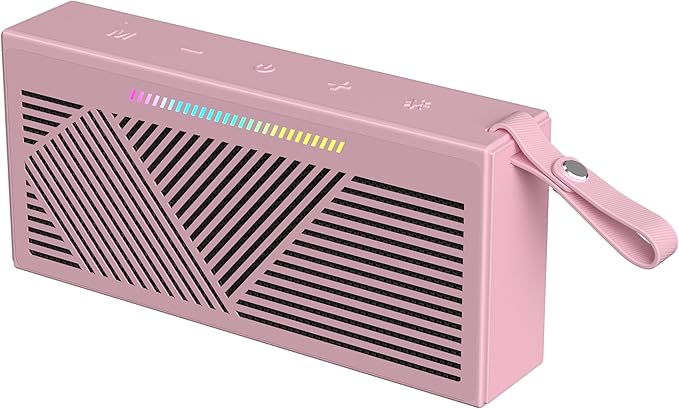 Bluetooth Speaker Wireless Portable IPX5 Waterproof for Home Party Outdoor Beach, Pink