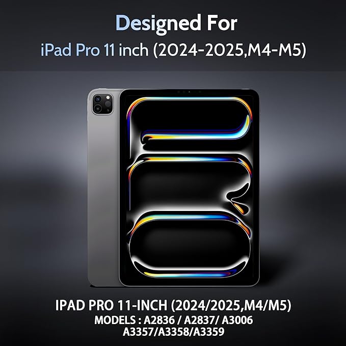 Peslv 4-Way Magnetic Privacy Screen for iPad Pro 11 Inch M4/M5 [2024/2025 5th/6th Gen], 360 Removable Anti Blue Light Glare Spy Filter, High Sensitive Bubble-Free Black Security Screen Protector